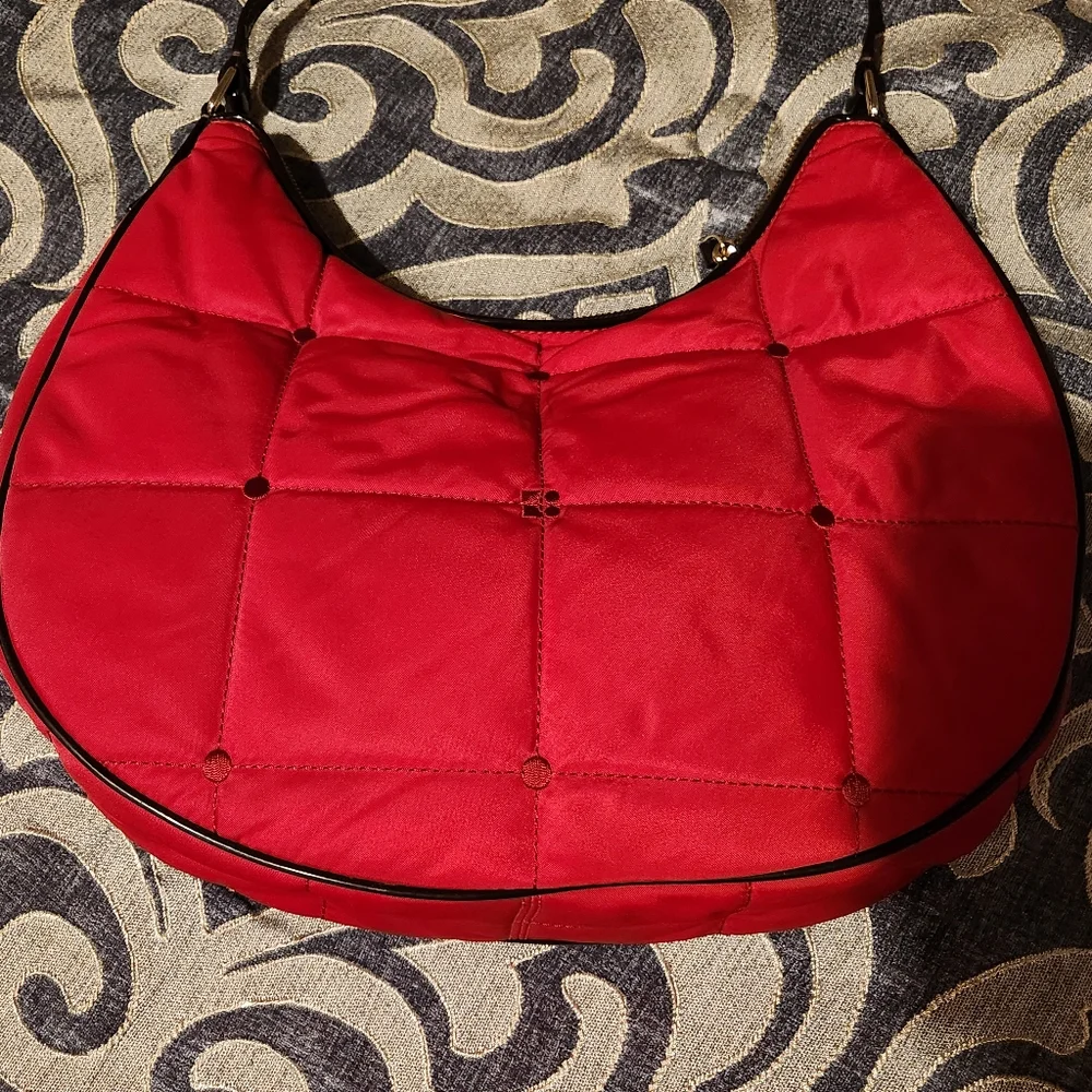 Kate Spade red quilted hobo purse